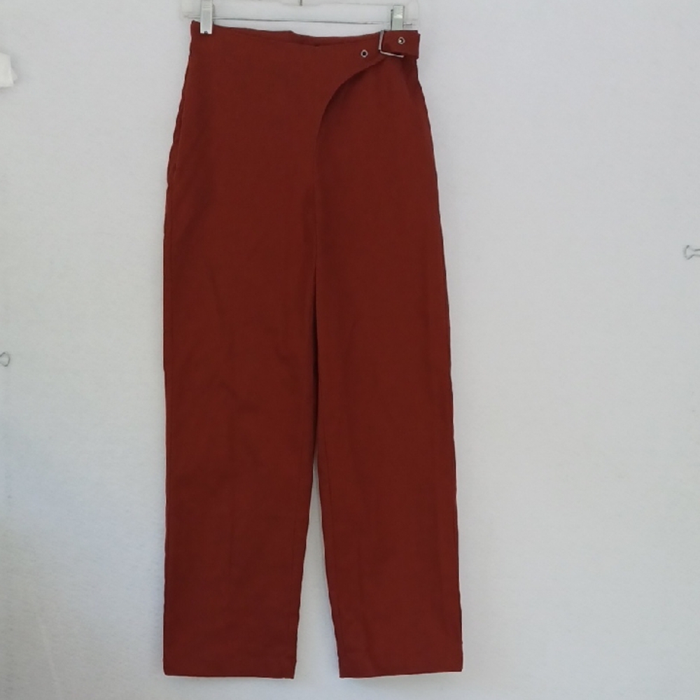NWOT Rust Red Future Collective Pants By Reese Blutstein Size 0 - Picture 1 of 8